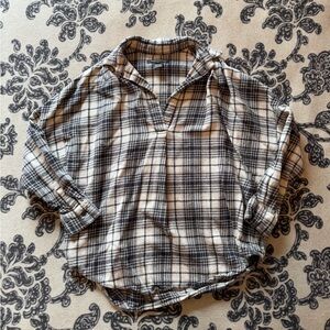 French Connection Black and White Plaid Shirt